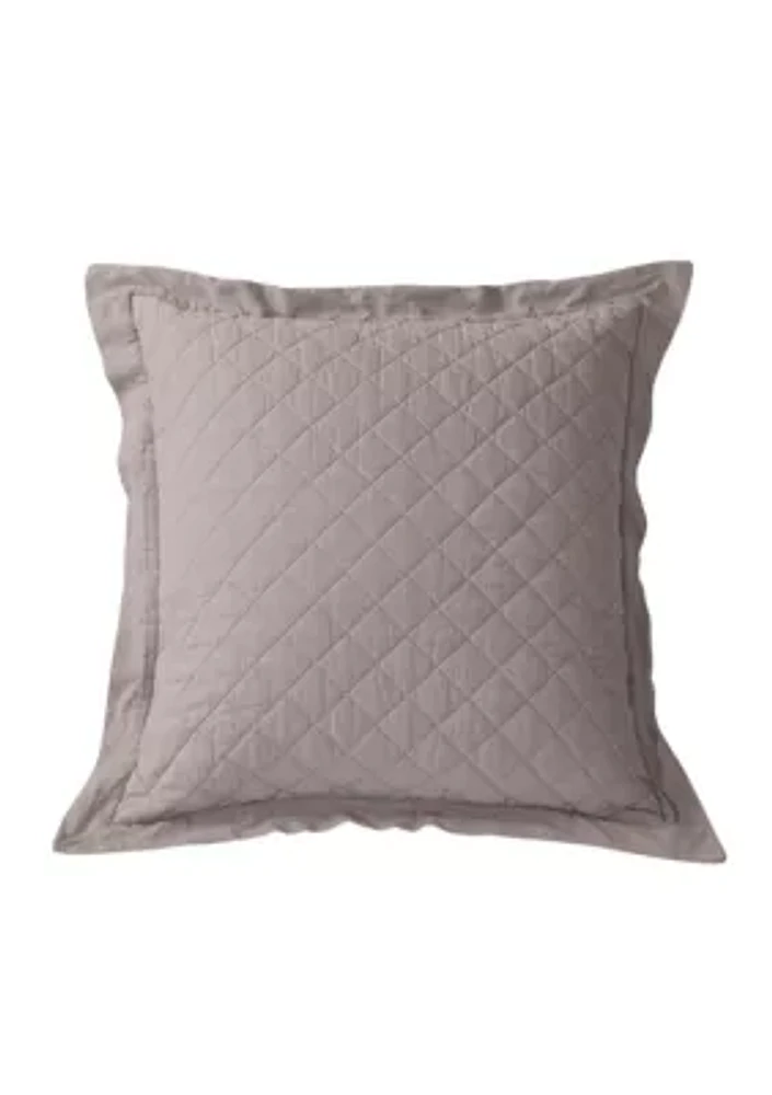 Linen Cotton Diamond Quilted Euro Sham