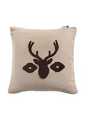 Paseo Road by HiEnd Accents Aztec Deer Bust Embroidered Burlap Throw Pillow