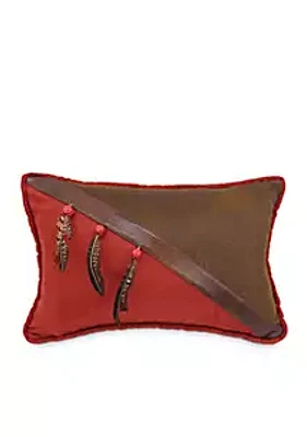 HiEnd Accents Faux Leather Decorative Pillow With Beads