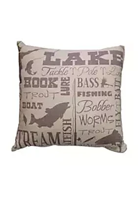 Paseo Road by HiEnd Accents Lake Text Collage Throw Pillow