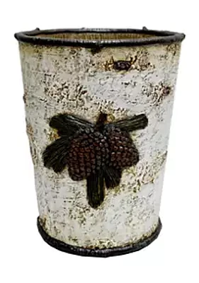 Paseo Road by HiEnd Accents Birch Pinecone Wastebasket