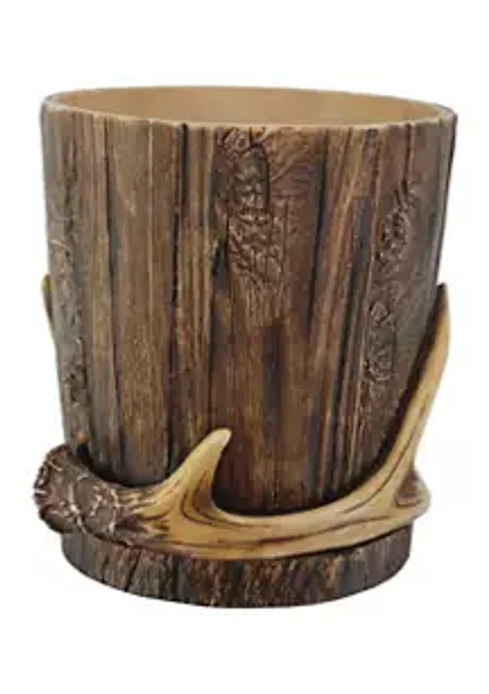 Paseo Road by HiEnd Accents Tree Bark & Antler Wastebasket