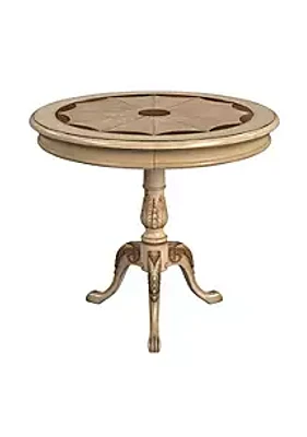 Butler Specialty Company Carissa 30" Round Antique Beige Pedestal  Foyer Table