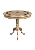 Butler Specialty Company Carissa 30" Round Antique Beige Pedestal  Foyer Table