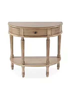 Butler Specialty Company Mozart Antique Beige Demilune Console Table with Storage