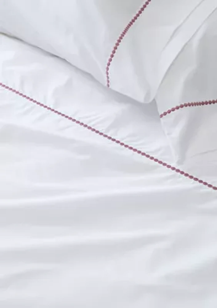 Cotton Percale Embroidered Sheet Set