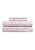 Coral Stripe Sheet Set