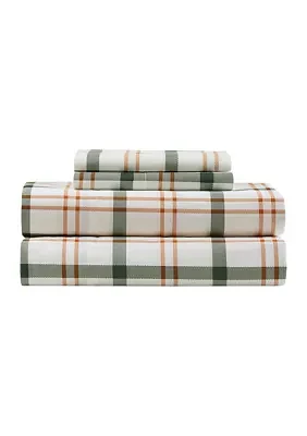 Green Plaid Printed Sheet Set