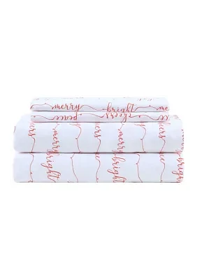 Christmas Wishes Merry and Bright Sheet Set