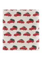 Christmas Wishes Truck With Tree Flannel Sheet Set