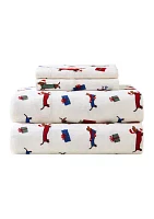 Multi Dog Printed Christmas Sheet Set