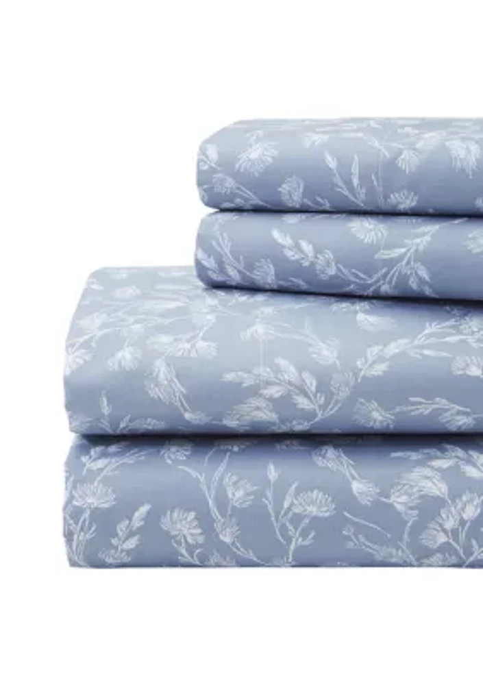 Blue Floral Sheet Set