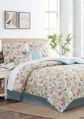 Watercolor Floral 6-Piece Comforter Set