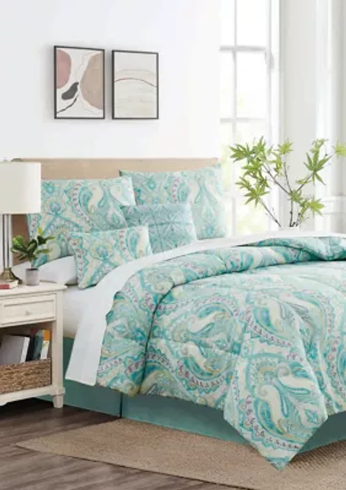 Backed Paisley 6-Piece Comforter Set