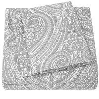 1800 Count Gray Paisley Print 4 Piece Microfiber Sheet Set