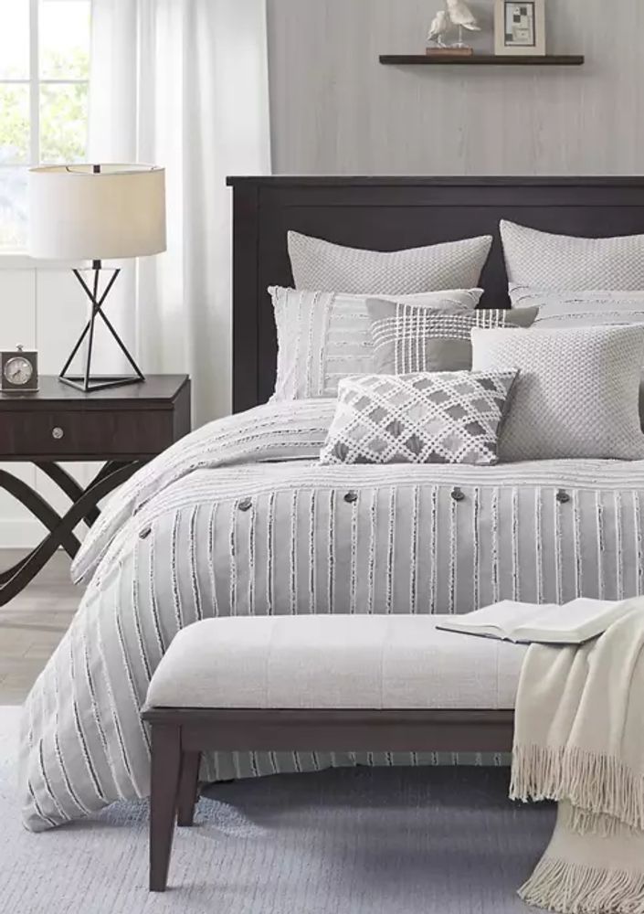 Madison Park Grace Geometric Jacquard Comforter Set - King