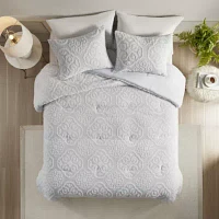 Everly 3 Piece Tufted Woven Medallion Comforter Set