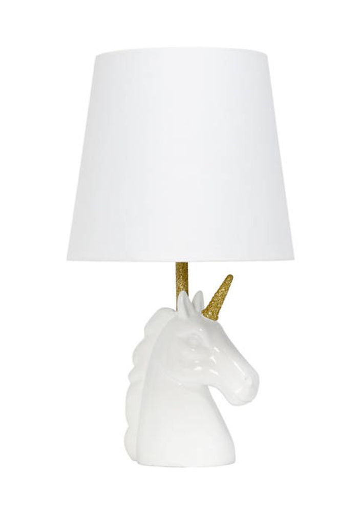 bungeejumpen dump sieraden Belk Sparkling Gold and White Unicorn Table Lamp | The Summit