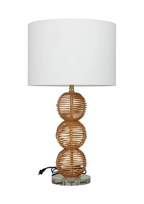 Bohemian Wicker Wood Table Lamp