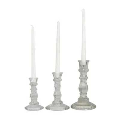 Modern Glass Candle Holder - Set of 3