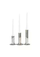 Monroe Lane Contemporary Stainless Steel Candle Holder - Set of 3