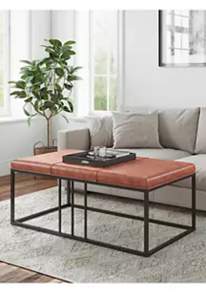 VIFAH Riley Indoor Brown Faux Leather Multi-Function Entry Bench - Table