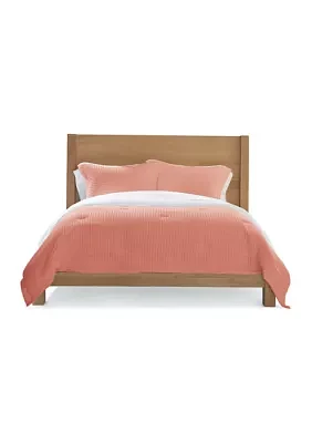 Coral Waffle Comforter Set