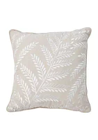 Leaf Embroidered Pillow