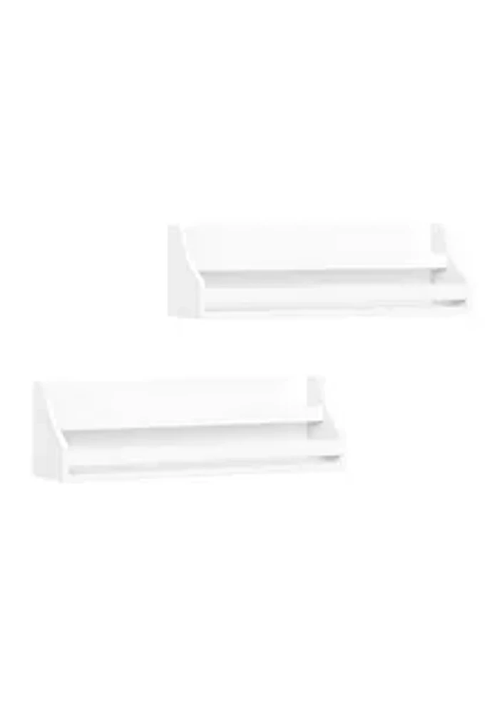 RiverRidge Home Kids Book Nook Wall Bookshelf  – White (2 Pack)