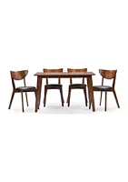 Baxton Studio Sumner Mid-Century Style "Walnut" Brown  5-Piece Dining Set