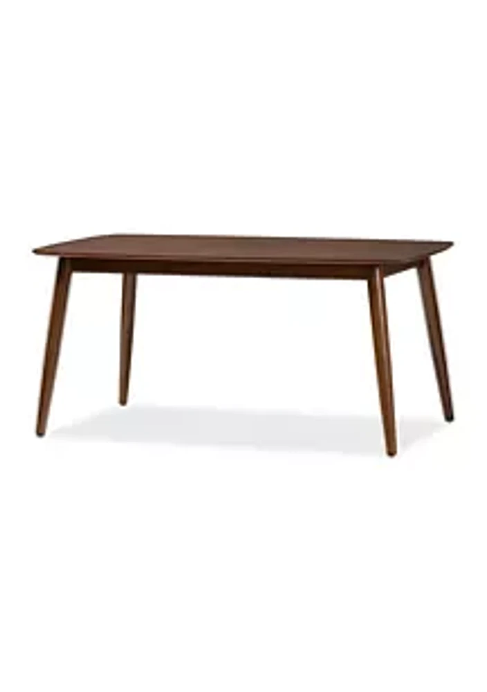 Baxton Studio Flora Mid-Century Modern "Oak" Medium Brown Finishing Wood Dining Table