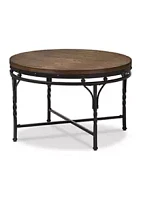 Baxton Studio Austin Vintage Industrial Antique Bronze Round Coffee Cocktail Occasional Table