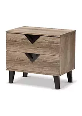 Baxton Studio Swanson Modern and Contemporary Light Brown Wood 2-Drawer Nightstand
