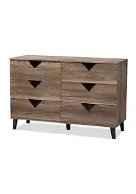 Baxton Studio Wales Modern and Contemporary Light Brown Wood -Drawer Chest