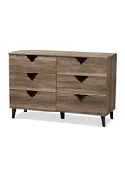 Baxton Studio Wales Modern and Contemporary Light Brown Wood -Drawer Chest