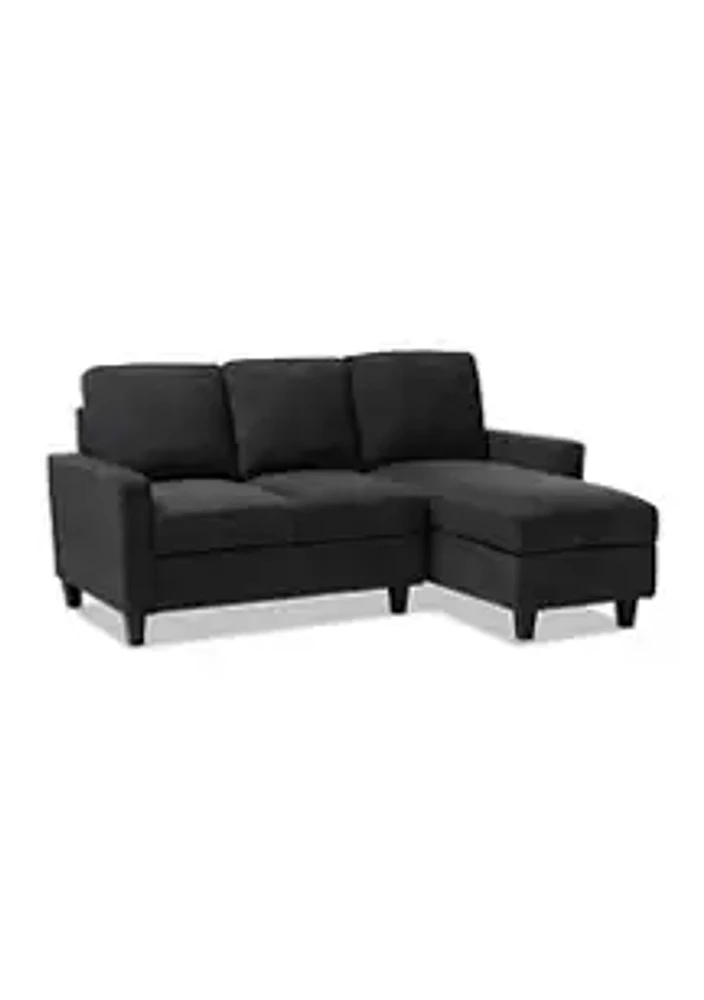 Baxton Studio Greyson Modern and Contemporary Dark Grey Fabric Upholstered Reversible Sectional Sofa