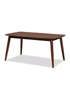 Baxton Studio Edna Mid-Century Modern Walnut Finished Wood Dining Table