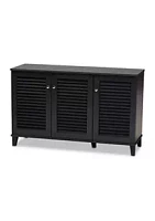 Baxton Studio Coolidge Modern and Contemporary Dark Grey Finished -Shelf Wood Shoe Storage Cabinet