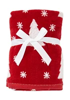 Holiday Red Snowflake Hand Towel Set - 2 Pack