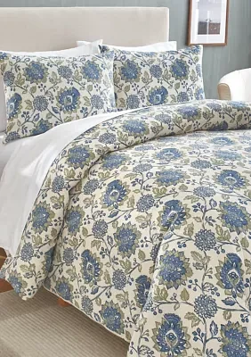 Blue Painted Jacobean Comforter