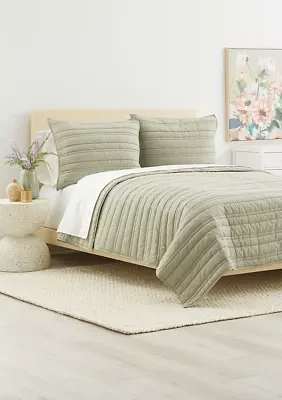 Solid Seagrass Quilt Set