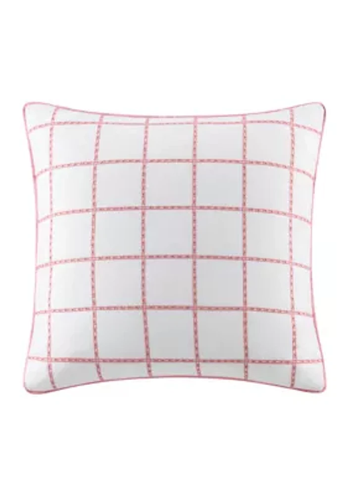 Eyelet Square Coral Decorative Pillow