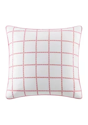 Eyelet Square Coral Decorative Pillow