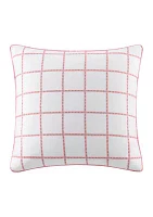 Eyelet Square Coral Decorative Pillow