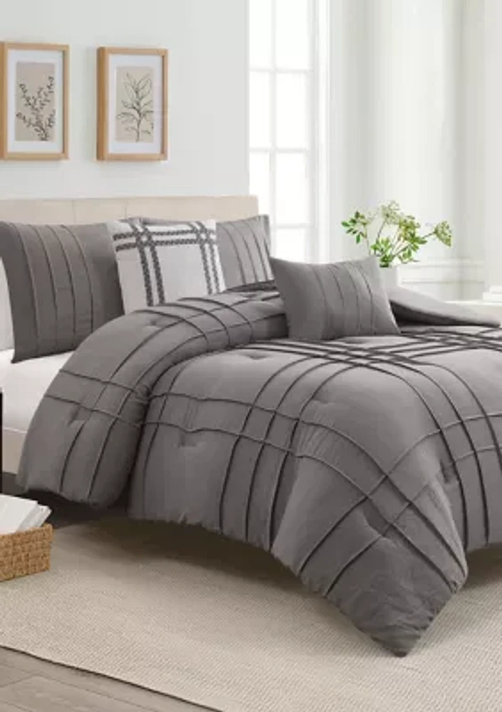 Trion Dark Gray Comforter Set