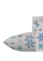 Tossed Snowflake Flannel Sheet Set