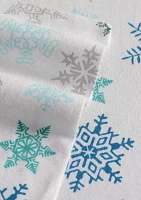 Tossed Snowflake Flannel Sheet Set