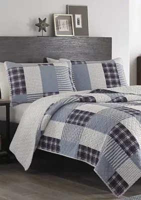 Camano Island Plaid Cotton Quilt Set