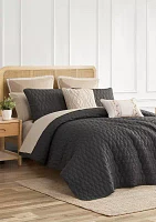 3 Piece Juno Charcoal Quilt Set