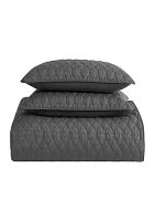 3 Piece Juno Charcoal Quilt Set